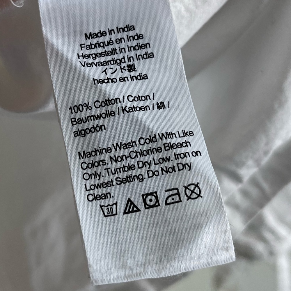 J. Crew Tie Sleeve Button Front Cotton Poplin Top in White Size Large - Picture 10 of 11